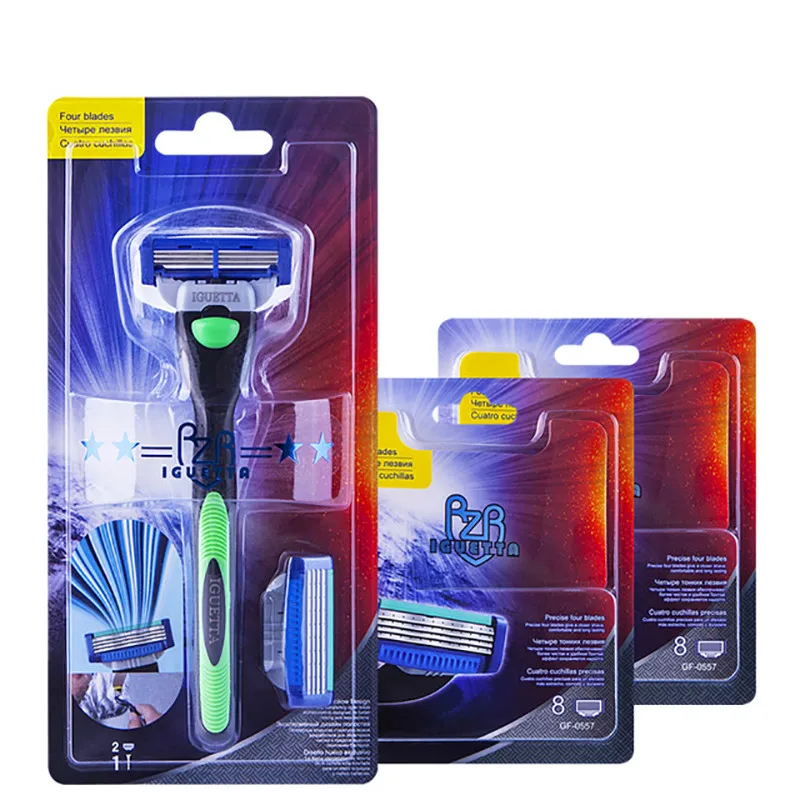 RZR IGUETA2021 Hair Removal Razor Set with 18 Heads for Men and Women Classic Razors Carry Shaving Knives Afeitado Manual | Красота и