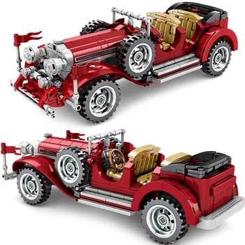 

Vintage Car Mustanged pull back Function classic Model Building Blocks Compatible with Technic Creator toys for Children gift