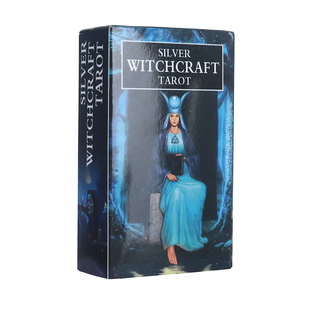 Cartas de Tarot de brujería de plata, oráculo, versión inglesa, juegos de mesa, baraja de cartas de juego para fiesta familiar, juego de mesa, adivinación, destino