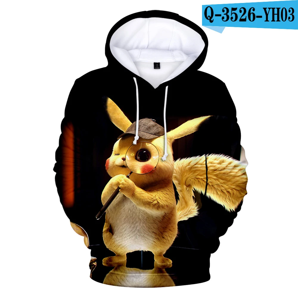 Autumn Pokemon Detective Pikachu 3D Hoodies Sweatshirts Men Women Fashion Hip Hop Kids Hoodies Sweatshirts 3D boys girls Hoodie - Цвет: 3D