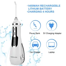 Waterpulse V500 USB Перезаряжаемый ирригатор для полости рта портативный беспроводной водный Флоссер для путешествий, массаж, чистка зубных зубов