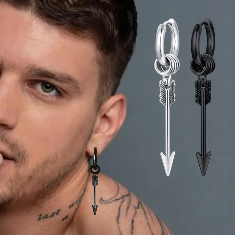 Mens Earring, Arrow Earring for Men, Archery Lover Gift, Stainless