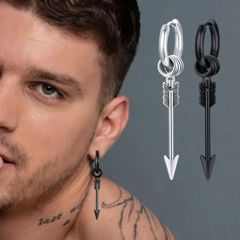 Dangling Tri-Color Heart Arrow Earring Studs – Glowforge Shop