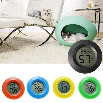 

Mini Digital Round LCD Thermometer Meter Round Shape LCD Display Aquarium Temperature Meter Detector Portable Gauge