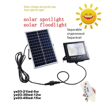 

LED Solar Power Lamp Solar Garden Lights Outdoor Waterproof Energy Saving Wall Yard Lamps remote timer split mount indoor home s