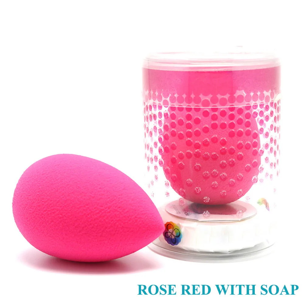 ROSE WITH SOAP Новинка, капля воды, спонж для макияжа, блендер, пуховка для лица, безупречная пудра, BB крем, косметическая пуховка, растушевка, основа, уход за лицом, инструмент для макияжа - Цвет: ROSE WITH SOAP