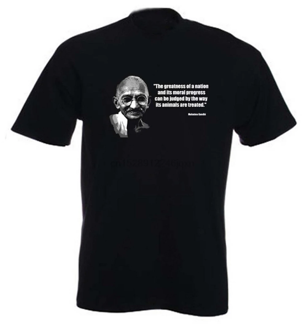 MAHATMA GANDHI Вегетарианская футболка с цитатой модная классическая из S-XXXL хлопка для
