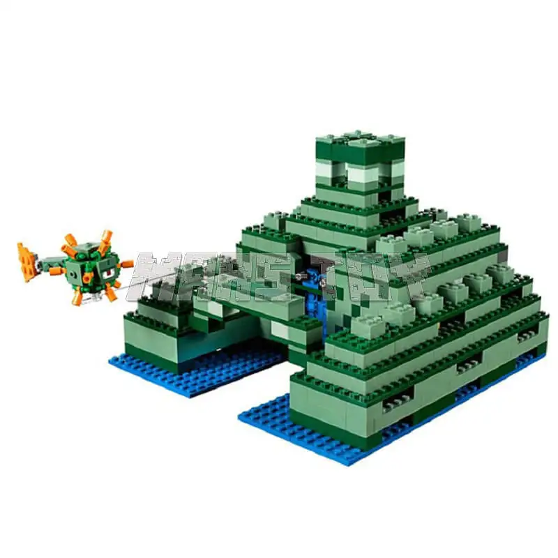 The Ocean Monument Building Blocks With Steve Action Figures Compatible 21136 Bricks Building Blocks Sets Toys