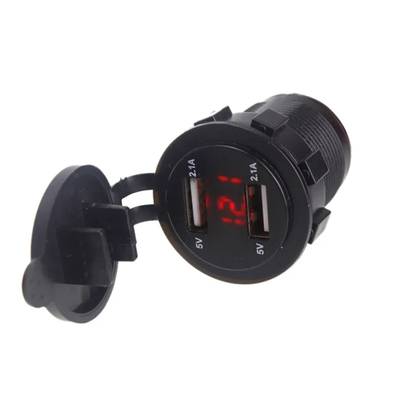 12-24 в USB зарядное устройство для мотоцикла Авто Грузовик ATV Лодка светодиодный двойной USB разъем зарядное устройство адаптер питания розетка питания