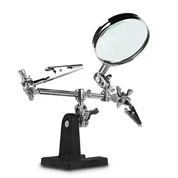 

Helping Hands Magnifier Glass Stand with Alligator Clips 4x Magnifying Lens Tool