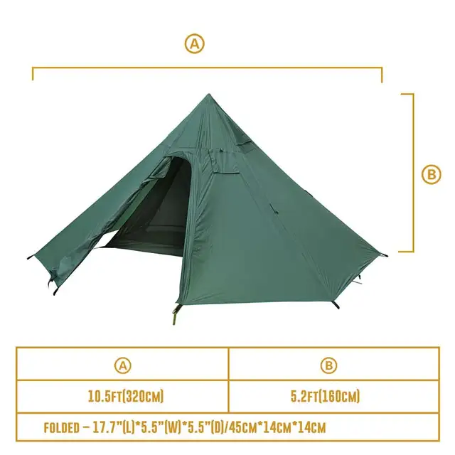 OneTigris IRON WALL Chimney Tent 7-Sided 2-Chamber Single Shelter u0026 Inner  Mesh Tent for Adventurers Hiking Camping 3 Season Tent - AliExpress