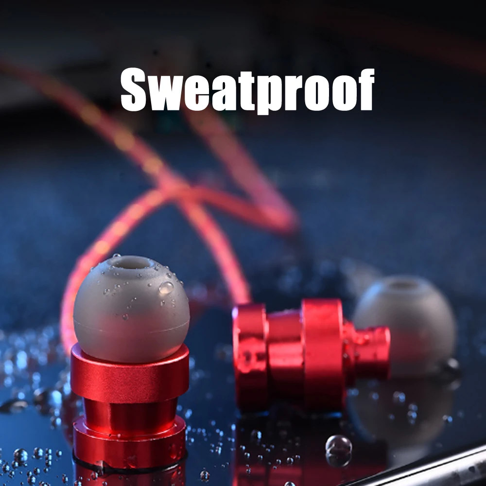 

Metal magnetic 3.5mm In-Ear Headset Subwoofer Volume Control Universal super bass Headset With Built-in Microphone