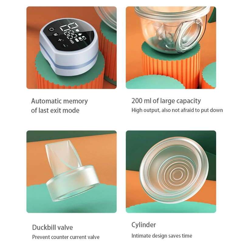 Electric Breast Pump Wearable Hand Free Wearable Breast Cup BPA-free Feeding Milk Collector USB Rechargeable