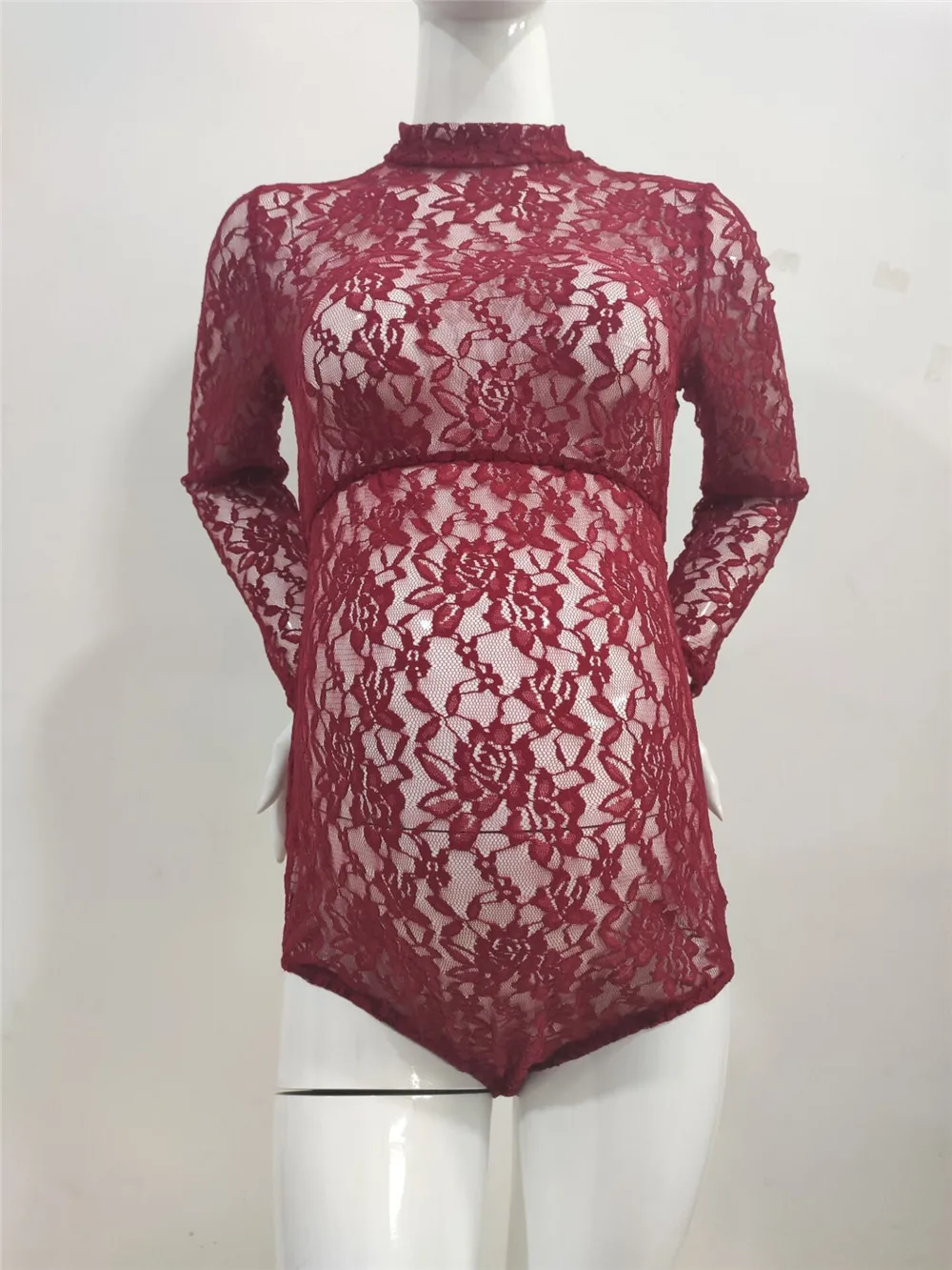 Fancy Lace Maternity Dresses For Photo Shoot Sexy Split Side Pregnancy Dress Maxi Gown Long Pregnant Women Photography Prop 2020 (13)