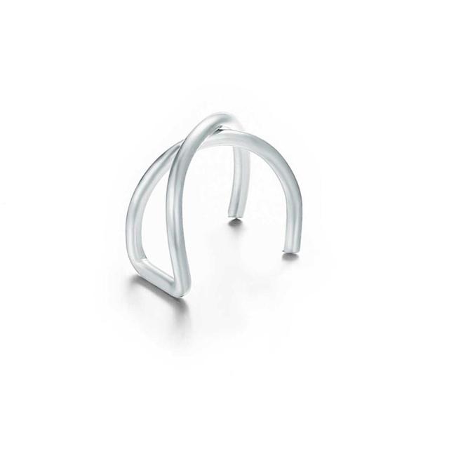 Vintage Simple U-shaped Ear Cuff Non Pierced Clip Earring Trendy Punk Antique Color Small Flower Carved Hollow