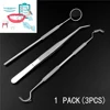 3pcs/pack Stainless Steel Dental Tools Kit Dentistry Lab Mouth Mirror Dentists Pick Tool Teeth Scaler for Teeth Whitening Kit ► Photo 2/6