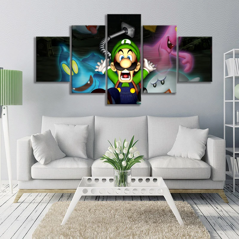 Аниме видео игры Искусство Марио Bros картины Настенные Luigis Mansion 3 игра ужасов художественный плакат на холсте картины стены искусства