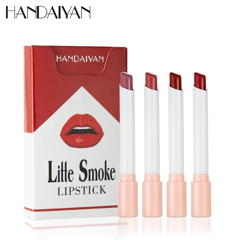 

â€‹4Pcs/lot Tube Matte Mini Lipstick Easy to Wear Matte Batom Lipsticks Full Colors Long-Lasting Waterproof Makeup Tools TSLM1