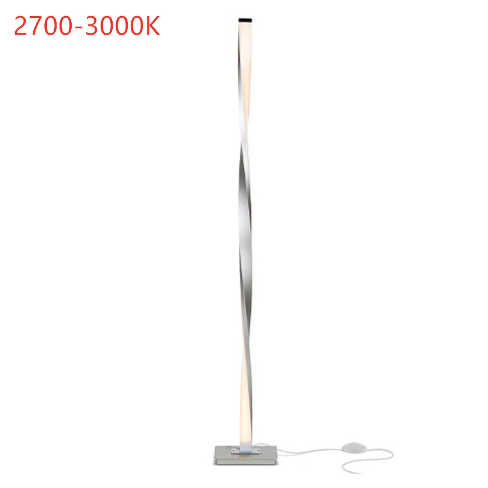 Светодиодный напольный светильник, торшер, 32 Вт, пульт дистанционного управления, Диммируемый серебристый цвет, 2700-6500k - Цвет абажура: warm