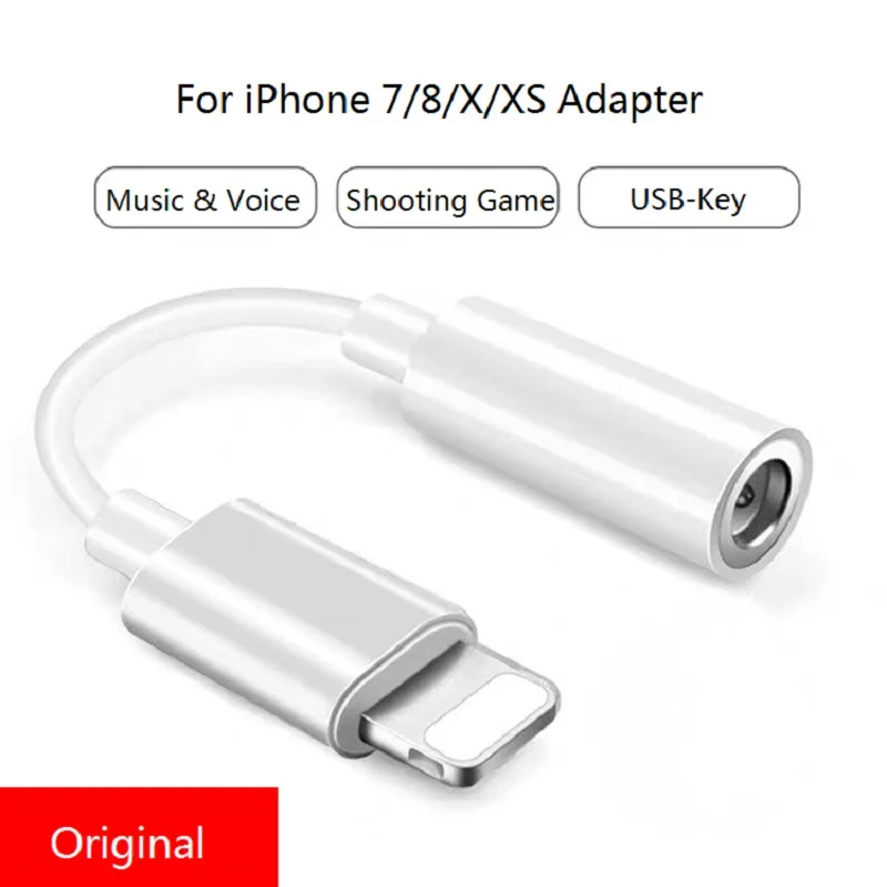 

GHC Original Headphone Adapter For iPhone 7/8/X/XR/XS Adapter For Lightning Female To 3.5mm Male Cable Converter Dropshipping