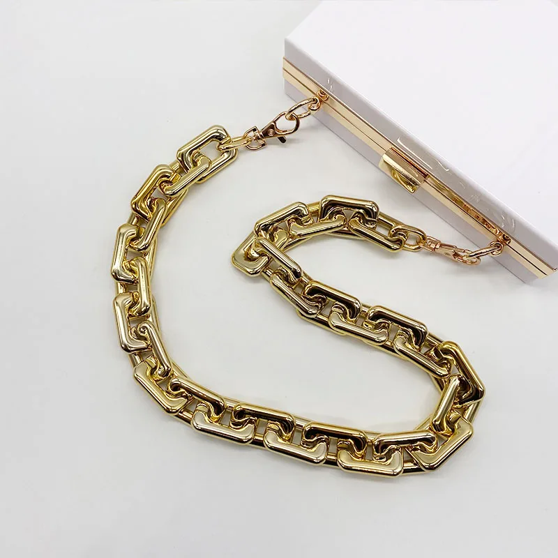 Gold Detachable Replacement Handbag Straps Fashion Women Bag Accessories Colorful Acrylic Handles Resin Strap 60cm