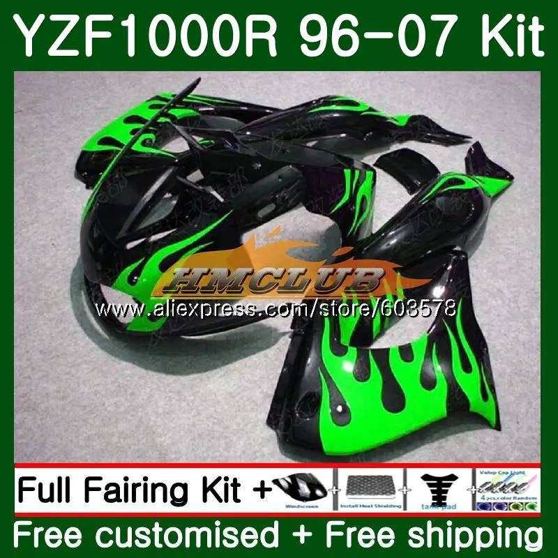 Набор для ухода за кожей YAMAHA YZF1000R Thunderace 1996 2007 зеленый пламя 61CL. 9 YZF-1000R YZF 1000R 96 97 98 99 00 01 02 03 04 05 06 07 обтекатель - Цвет: No. 1