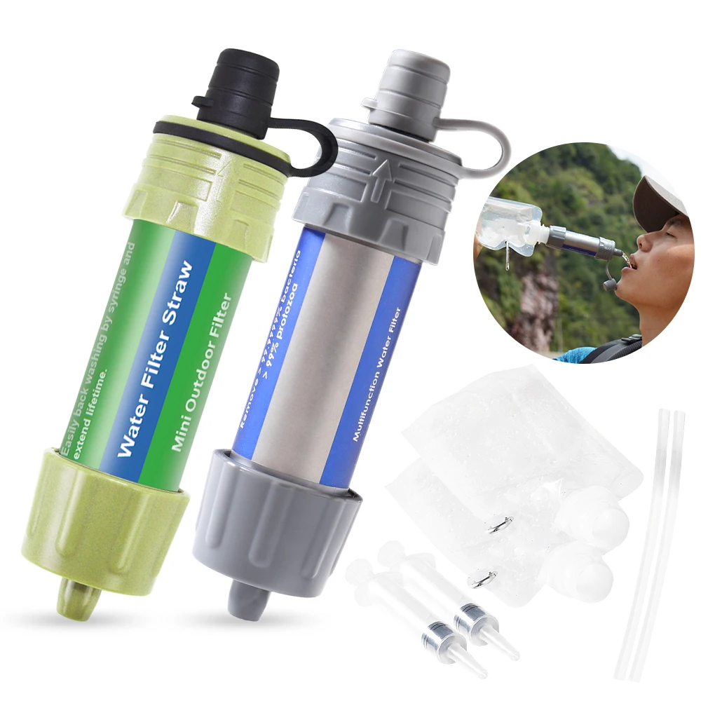 Outdoor Water Filtration Survival Water Filter Straw Filtration System Drinking Purifier For Emergency Hiking Camping