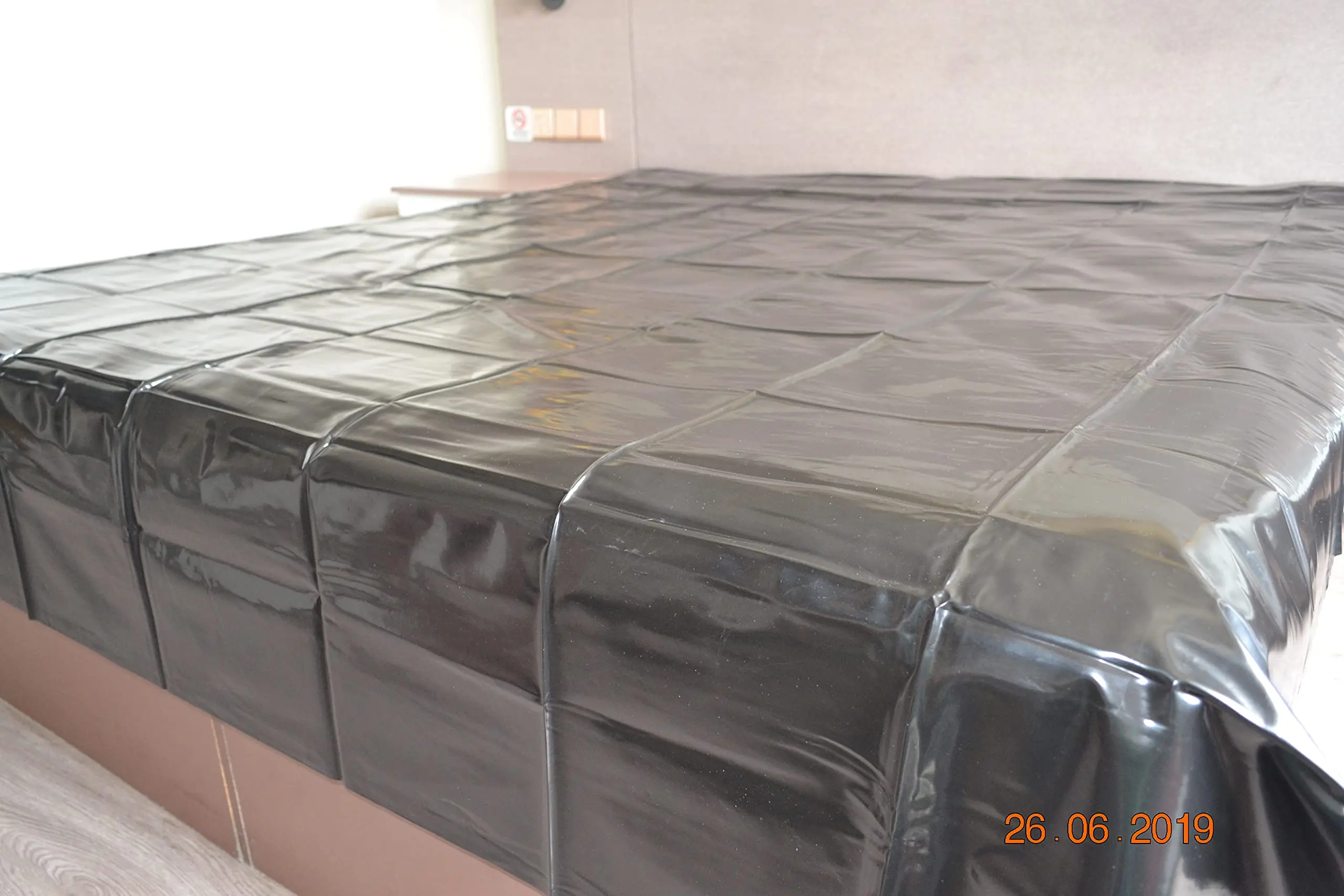 Black PVC flat bed sheet sex bed sheet (no pillowcase) 1.3mx2.3m thick