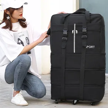 

High Capacity Luggage Bag Study Abroad Universal Wheel Baggage Organizers Collapsible Long-distance Travel Clothes Storag Pouch