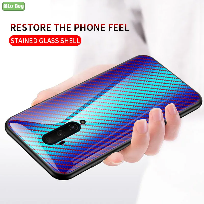 

For Oneplus 6 Case Luxury Carbon Fiber Tempered Glass Phone Cases For Oneplus 6t 7t 7 Pro 5 5t Case Fundas Protective 1+5t 1+6t
