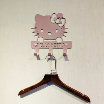 

hello kitty Sticky hook cute decorated pink door hook key wall wall coat cap hook free punching holes room accessories hooks