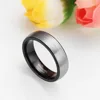 Somen 6mm Black Inlay Brushed Silver Color Tungsten Carbide Wedding Rings Band For Women Engagement Ring Jewelry bague femme 4
