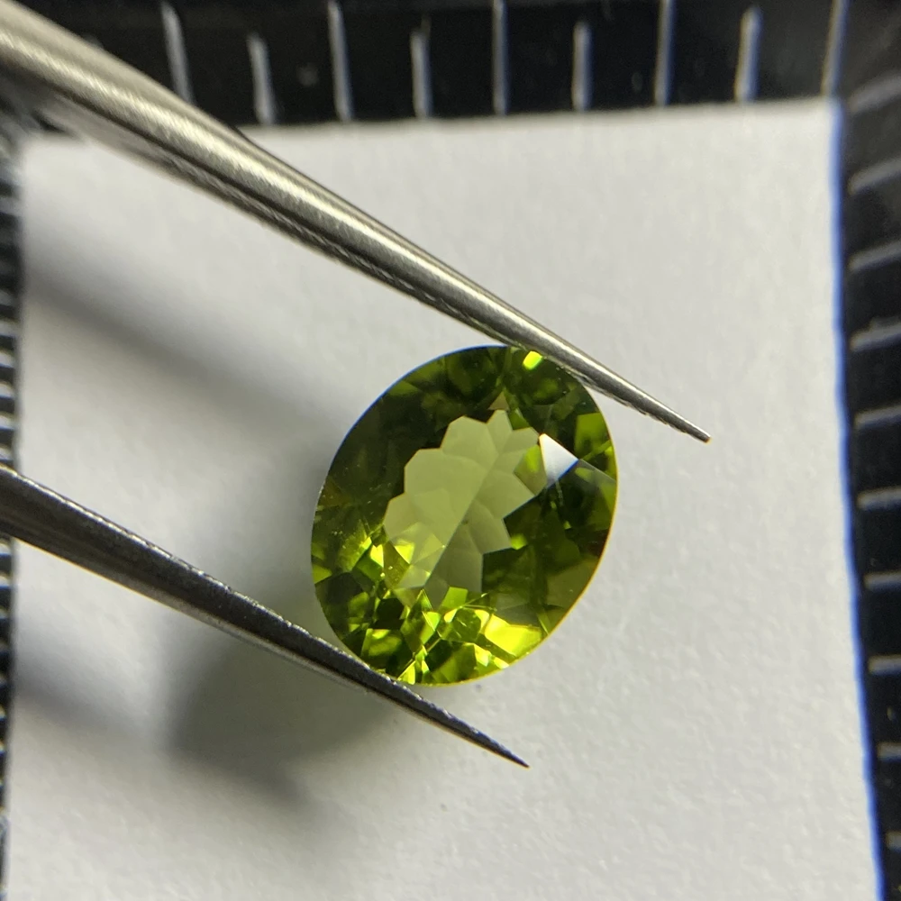 Meisidian A Quality Oval 8x10mm Natural Gemstone Original Real Peridot Stone For Ring Making