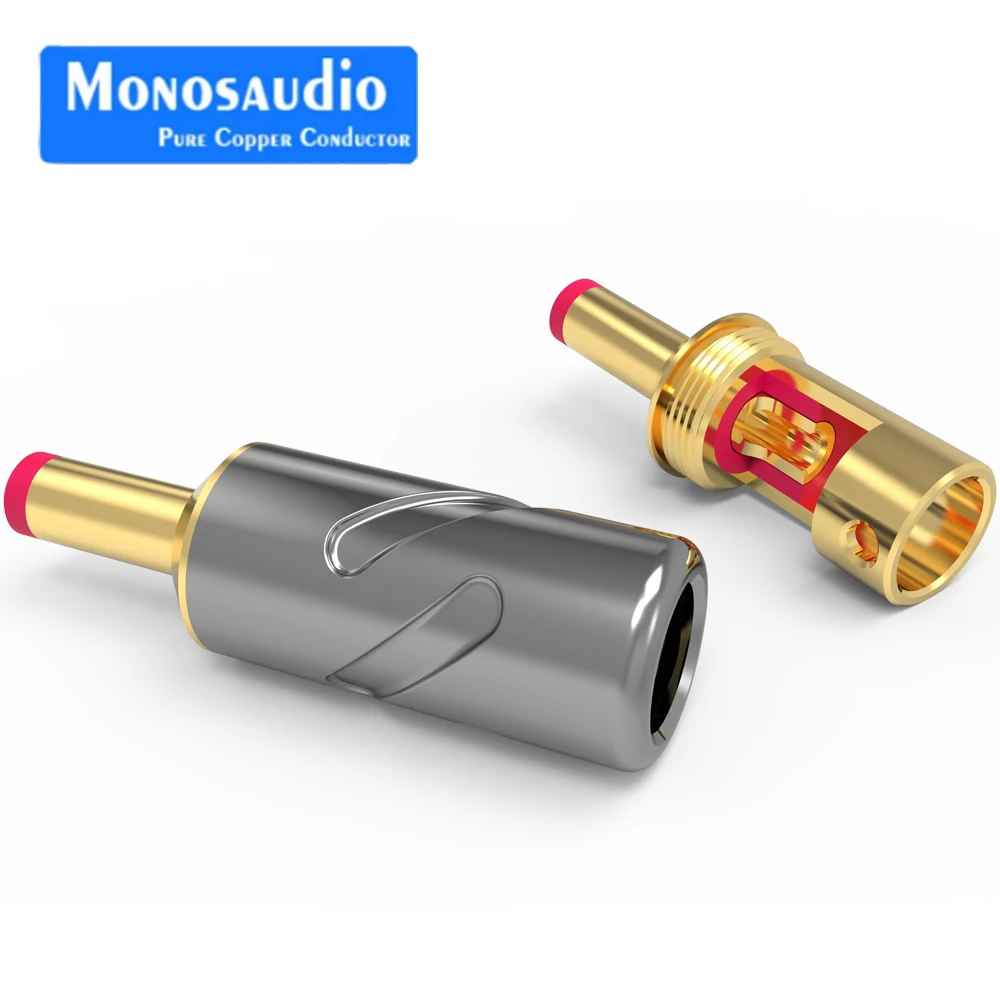 Banhado a Ouro Plugues de Cabo Qualidade para Aplicações dc de Alta Conector Monosaudio Jack 5.52.1mm Ø8mm Audiophile Mdc21g dc - Image 5