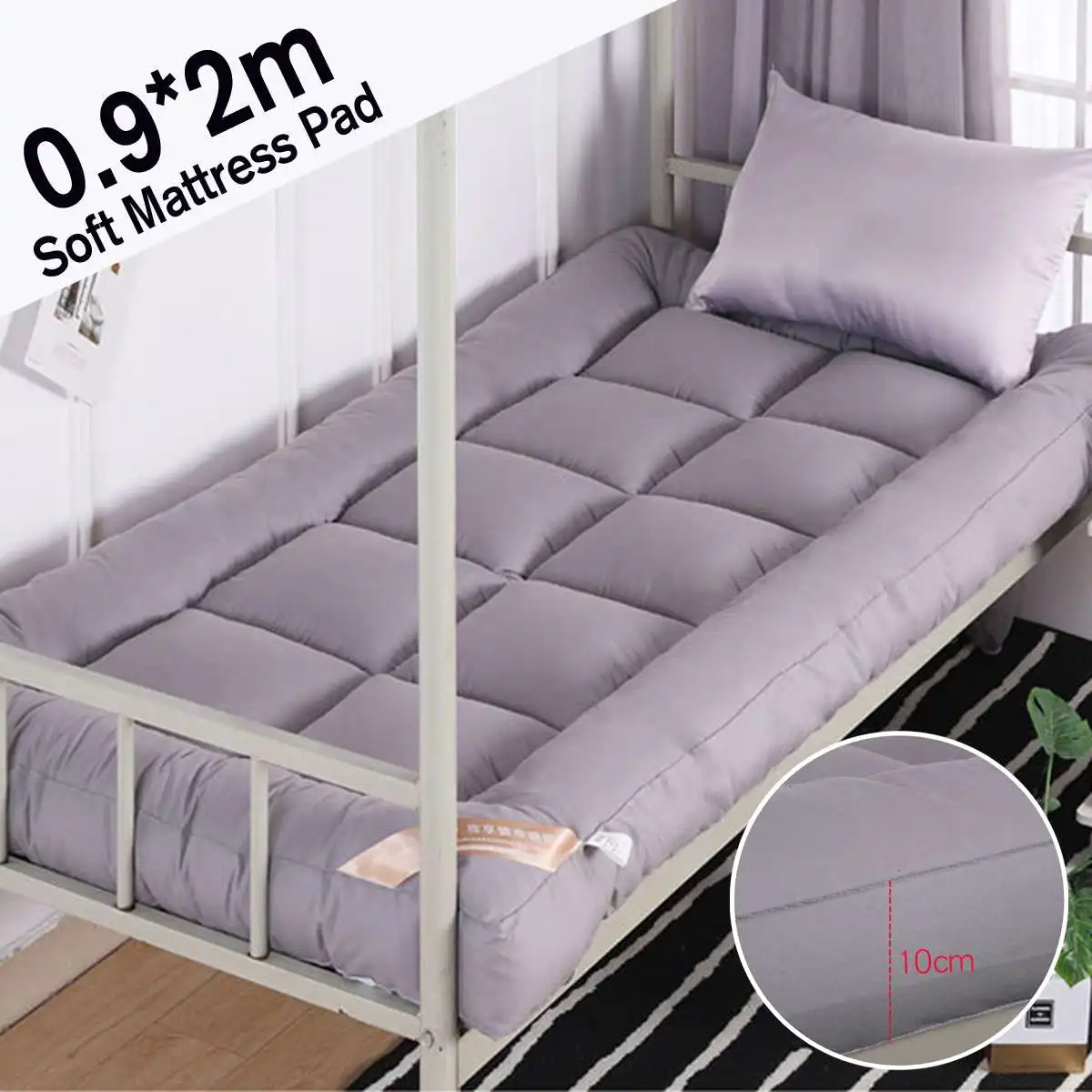 

Soft Mattress 90x200cm Ergonomic 10cm Thickness Foldable student dormitory Mattresses Cotton Cover Tatami Single Bed Size