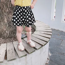 Корейский стиль, универсальные шорты в горошек для маленьких девочек, летние свободные повседневные шорты для детей от 1 до 7 лет