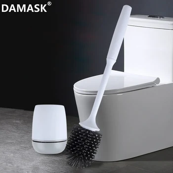 

TPR Toilet Brush Rubber Head Holder Cleaning Brush For Toilet Wall Hanging / Floor-standing Cleaning Home Bathroom Accessories
