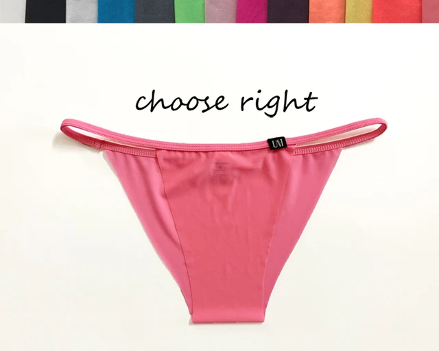 Men without trace low waist briefs translucent comfortable stretch underwear sexy thin silk slip underwear Pink