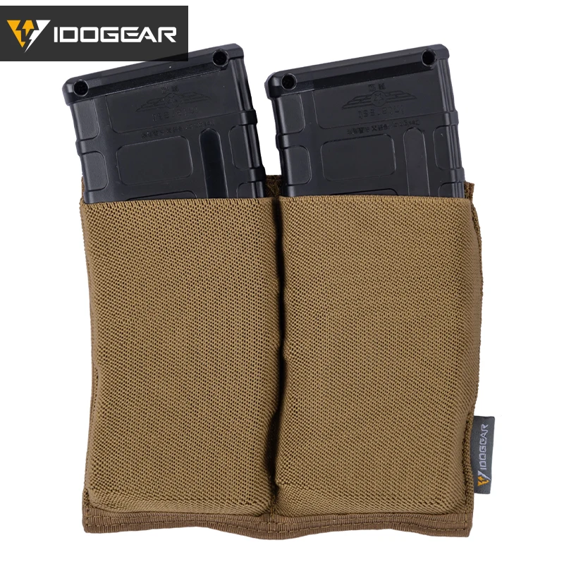 IDOGEAR Tactical 5.56 Magazine Pouch Fast Draw MOLLE Double Mag Pouch Paintball 