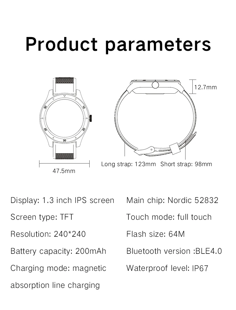 SENBONO S6 полный сенсорный смарт-часы IP67 водонепроницаемый мужской Сфигмоманометр Смарт-часы фитнес-браслет