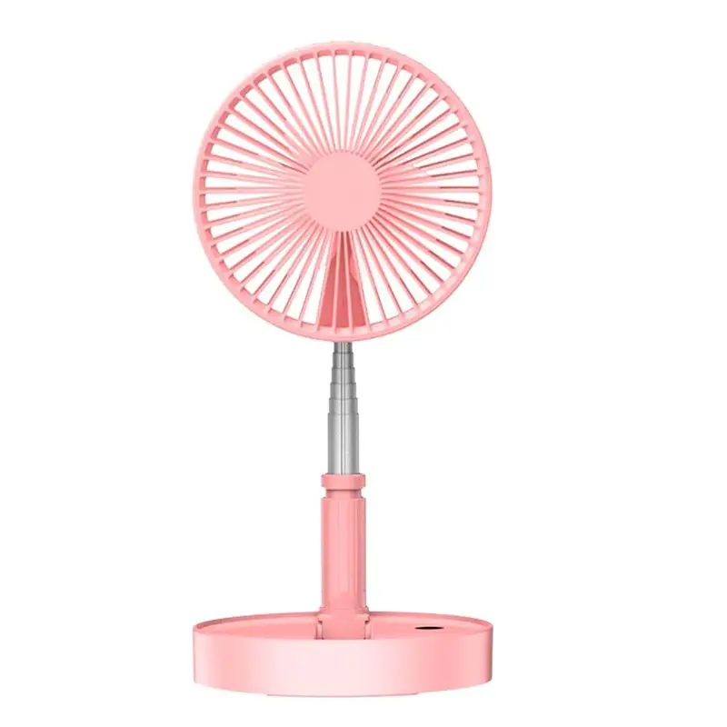 Folding telescopic USB charging fan home desktop desktop floor mute portable small fan