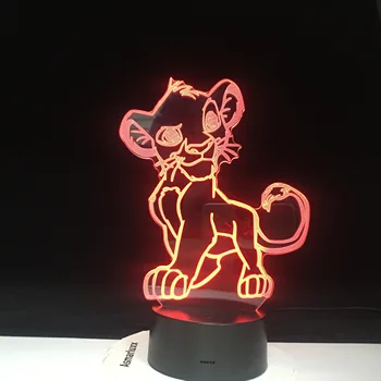 

Cartoon Night Light The Lion King Simba LED 3d Light Color Changing Novelty Lamp Bedroom Bedside Lamp for Christmas Gift Home