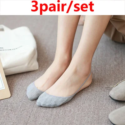 Color J 3pair Женские носки-башмачки с открытым носком, невидимые Нескользящие хлопковые низкие носки, женские летние тонкие дышащие носки на высоком каблуке, тапочки, Sokken - Цвет: Color J 3pair