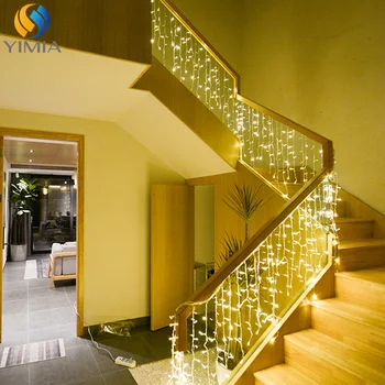 

4x0.6m 120 LED Holiday Christmas Fairy Outdoor Lights garlands Icicle String Curtain Lights For New Year Wedding Decorations