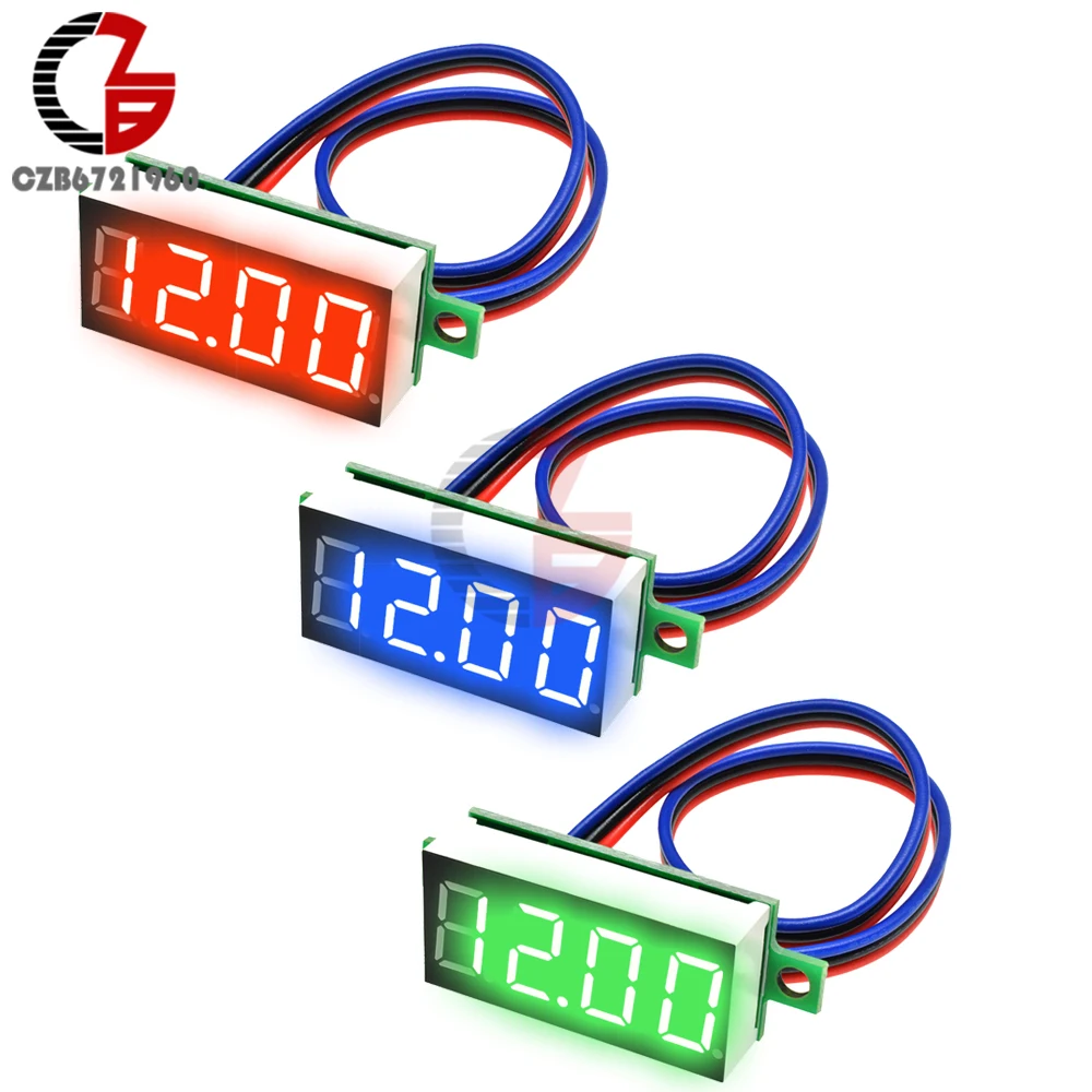 DC 0-100V 0,3" цифровая панель вольтметра 4 цифры по ценам от производителя Высокая точность автомобильный вольтметр 12V 48V 60V Батарея Ёмкость тестер детектор