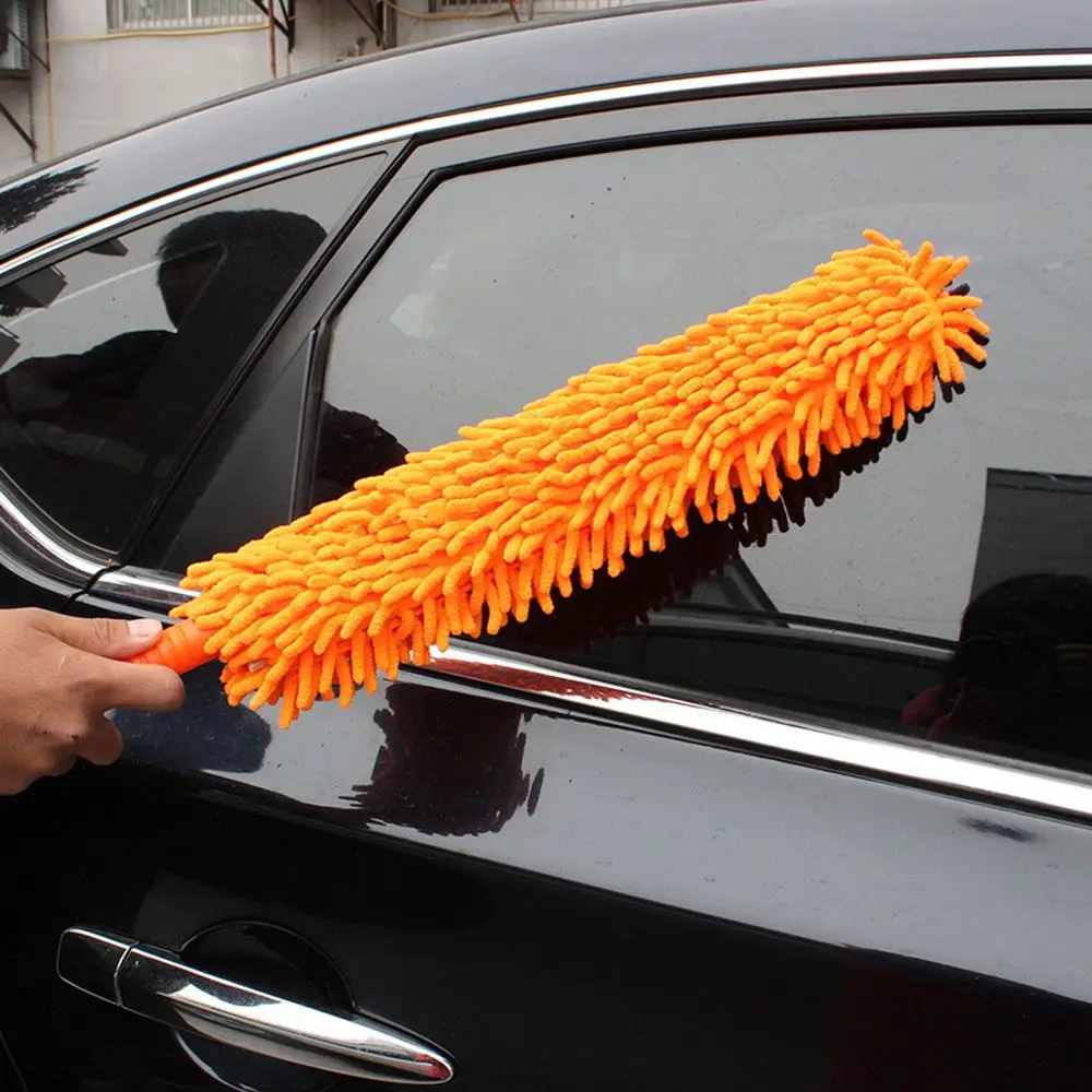 

Flexible Extra Long Soft Microfiber Chenille Anti-static Dust Remover Furniture Cleaning Tool Car Wheel Washer Foldable Brush