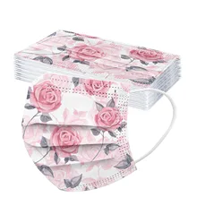 Masques faciaux à 3 couches pour adultes, lot de 10 pièces, jetables, respirants, coupe-vent, avec boucles d'oreilles