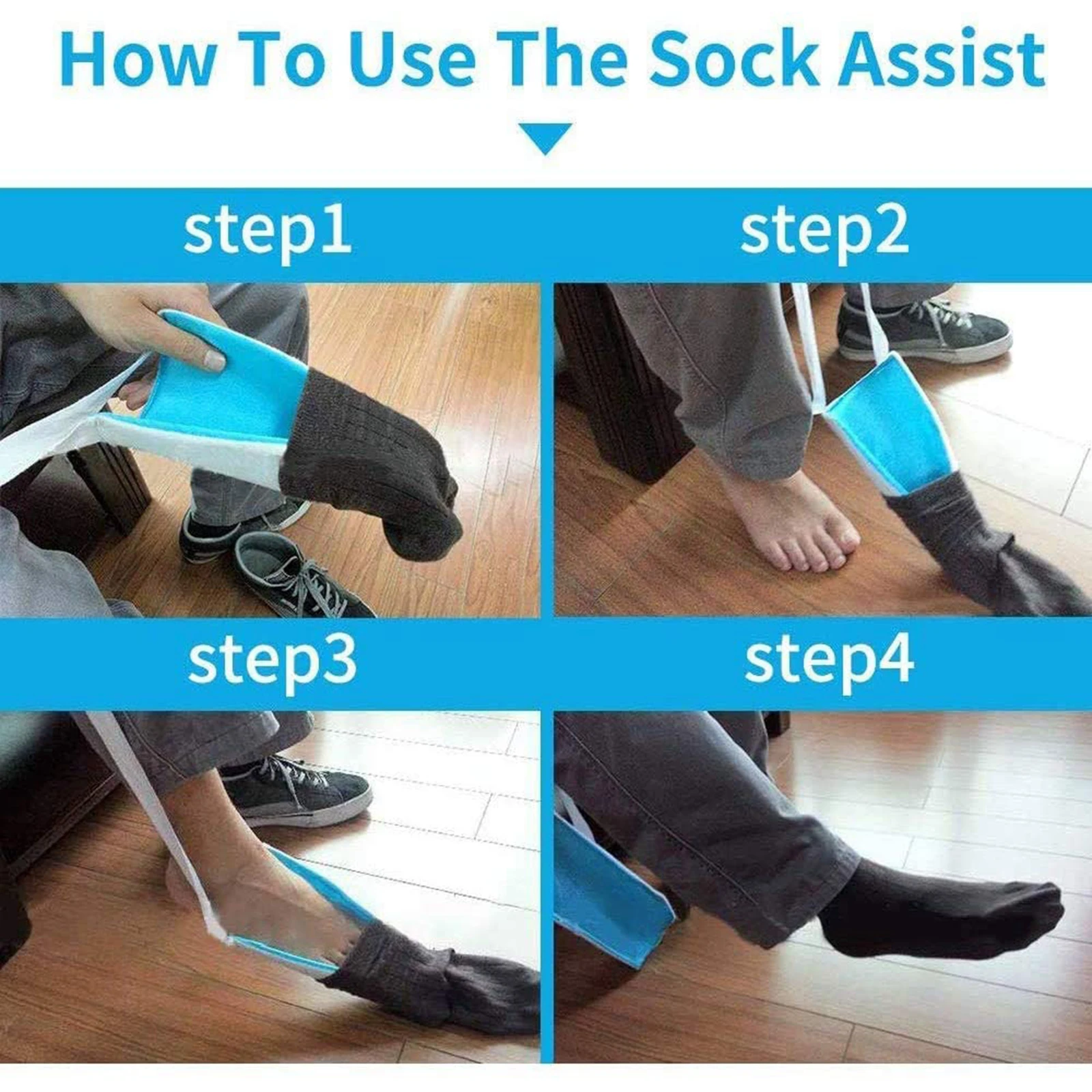 Flexible Sock Aid Kit Slider Sock Helper Aide Tool for Putting on Socks Men Women Elderly Sock Assist Device Sock Puller