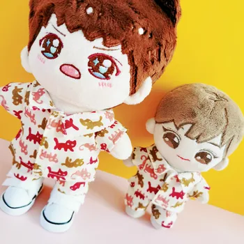 

[MYKPOP]KPOP Doll's Clothes: T-shirt & Pant 2pcs Set for 15cm 20cm doll (without doll) Fans Collection SB20082502