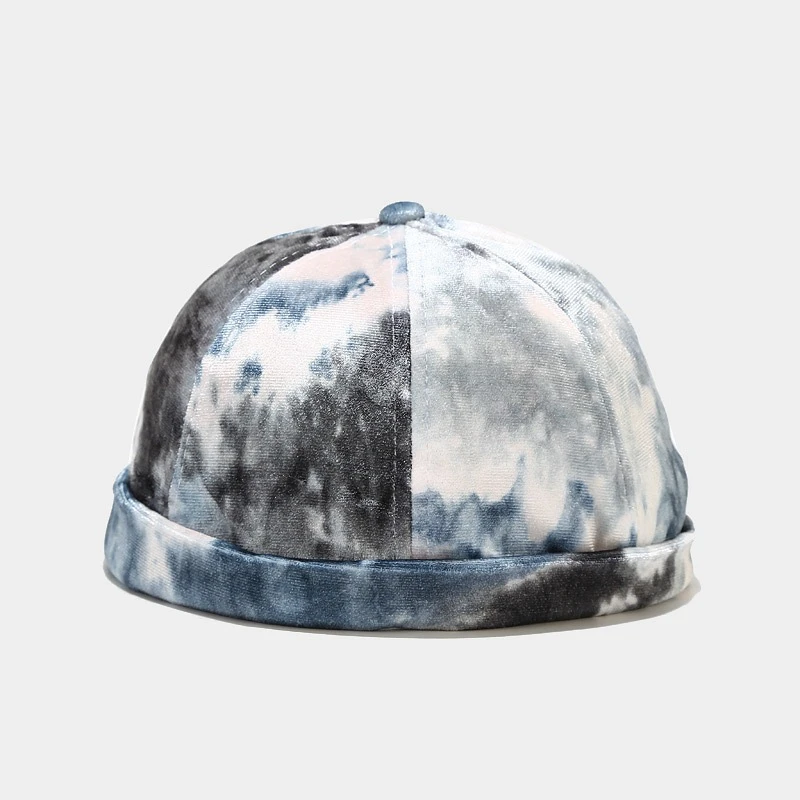 Tie Dye Adjustable Outdoor No Visor Melon Cap Hip Hop Spring Summer Brimless Fashion New Unisex Skull Cap Men Beanie